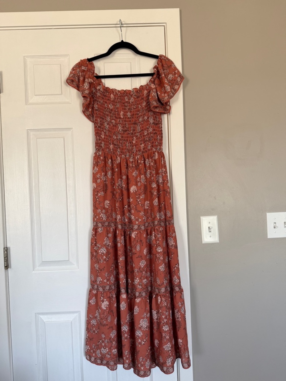 Max Studio Floral Flutter Sleeve Long Maxi Dress Flowy - Picture 3 of 9